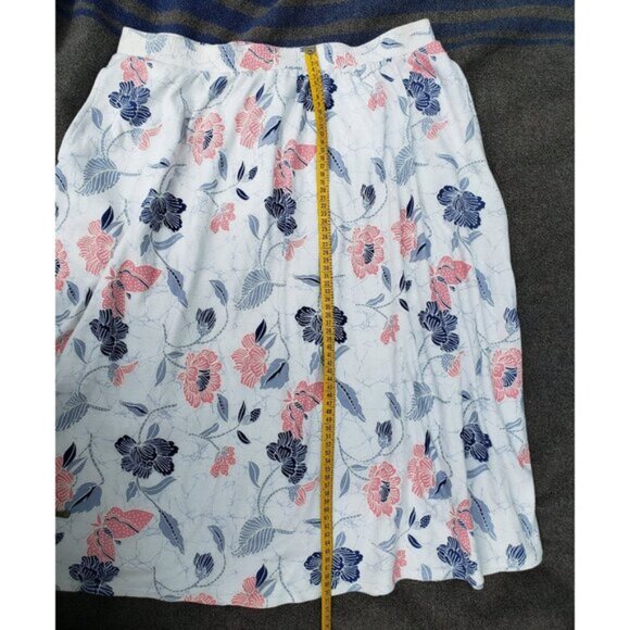 D'Allaird's Vintage Skirt Blue Pink Batik Style Print Butterfly Chintz - Picture 9 of 10